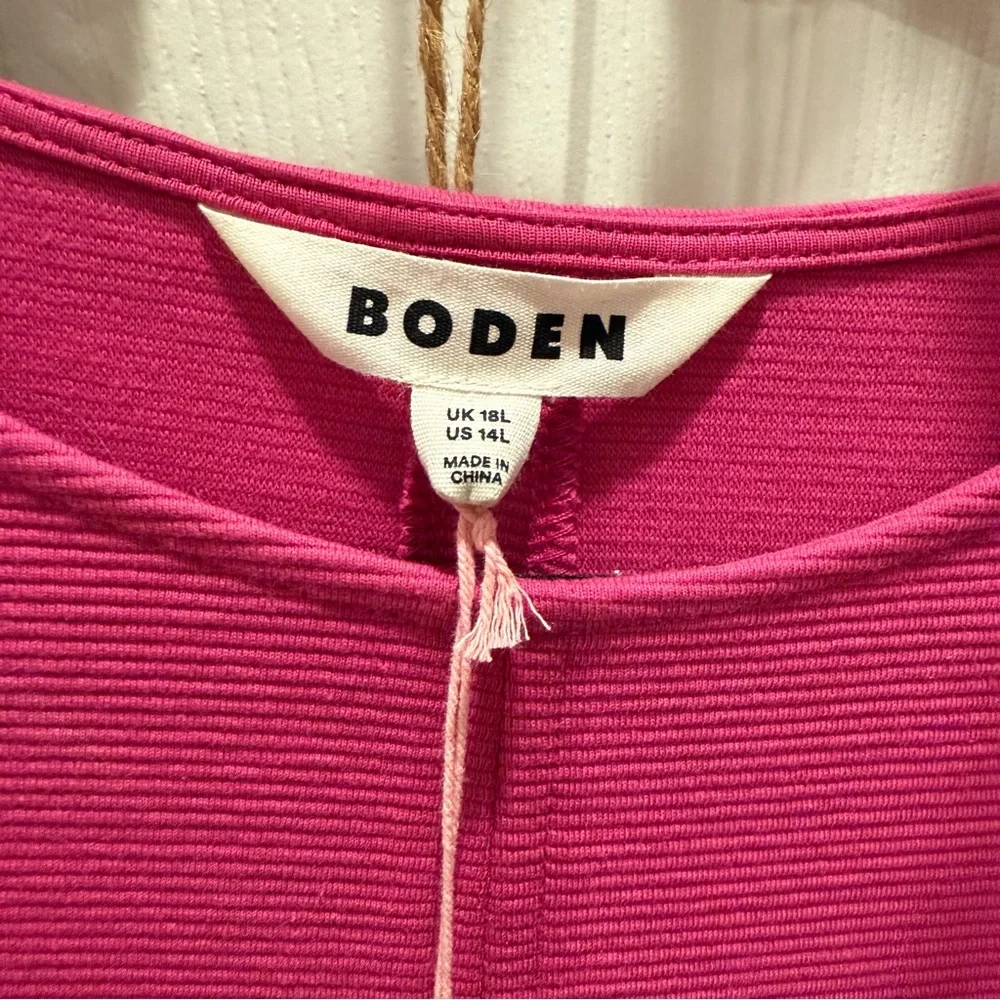 Boden Hot Pink Long Sleeve Dress - Picture 3 of 8